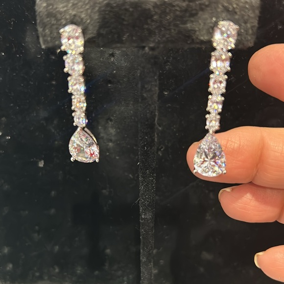 Glamorous Cubic Zirconia Pear Cut Drop Earrings-Boutique - Picture 11 of 11